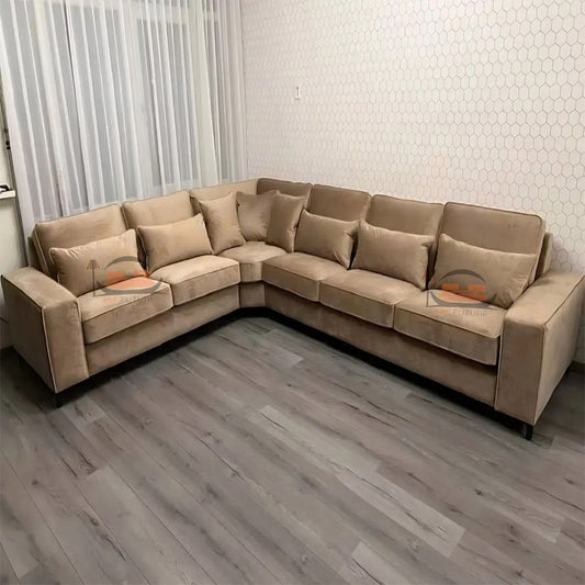 Helen Luxury Corner Sofa With Golden Legs