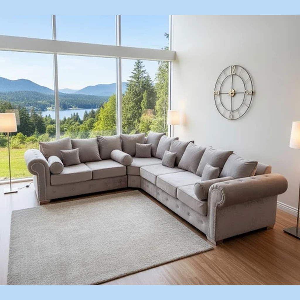 Windsor Luxury Sofa in Plush Velver Fabric