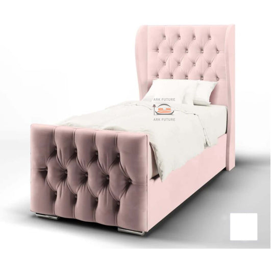 Giggle Winged Kids Bed in Plush Velvet Fabric