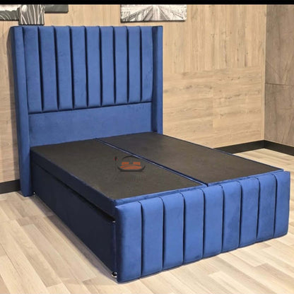 Peter Divan Ottoman Bed Frame in Plush Velvet Fabric