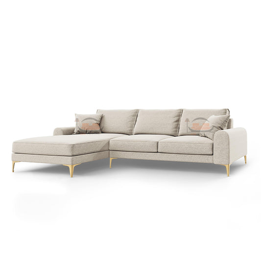 Alure L Shape Sofa in Plush Velvet in Right and Left Corner Options