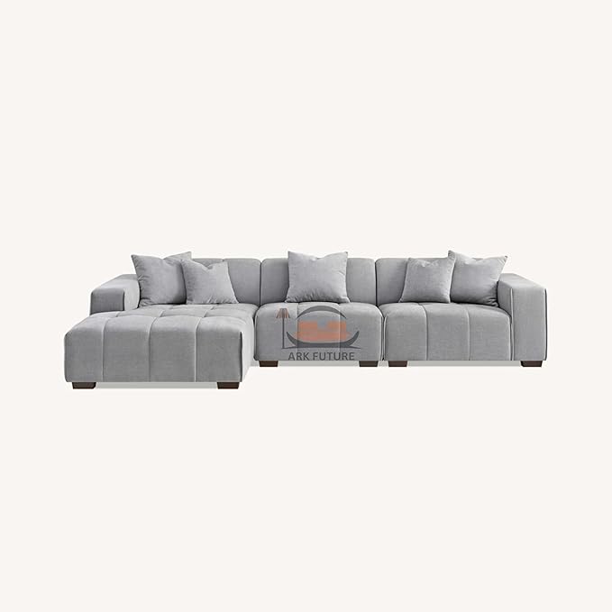 Leonard Left-Hand Corner Sofa in Cloudy Grey Boucle (Left-Hand)