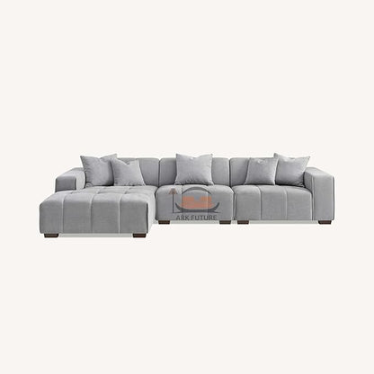 Leonard Left-Hand Corner Sofa in Cloudy Grey Boucle (Left-Hand)
