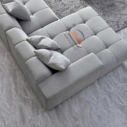 Leonard Left-Hand Corner Sofa in Cloudy Grey Boucle (Left-Hand)