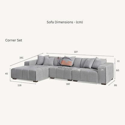 Leonard Left-Hand Corner Sofa in Cloudy Grey Boucle (Left-Hand)