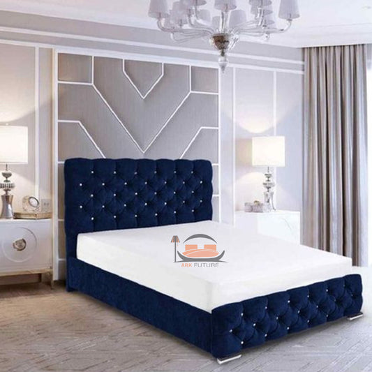 Lina Cheterfield Bed Frame With Diamonds