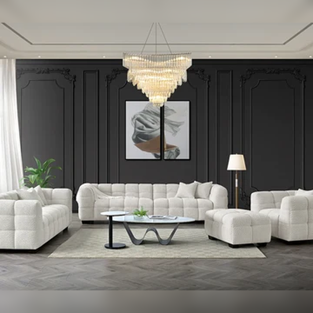 Arkfuture Tribeca Sofa Set in Oatmeal Boucle Fabric