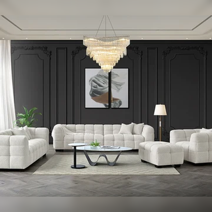 Arkfuture Tribeca Sofa Set in Oatmeal Boucle Fabric