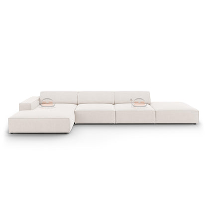 Jodie 5 Seater L Shape Sofa in Left and Right Side Corner in Plush Velvet Fabric