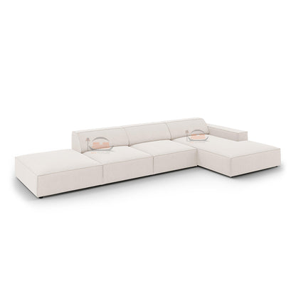Jodie 5 Seater L Shape Sofa in Left and Right Side Corner in Plush Velvet Fabric