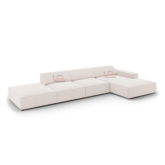 Jodie 5 Seater L Shape Sofa in Left and Right Side Corner in Plush Velvet Fabric