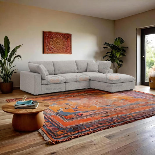 Dawson Boucle Modular Sofa, 3-Piece Chaise Sectional - Modern & Comfortable