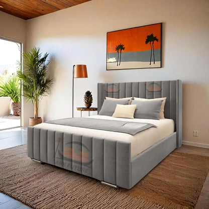 Hampton Deluxe Upholstered Bed Frame – Sturdy & Elegant Design