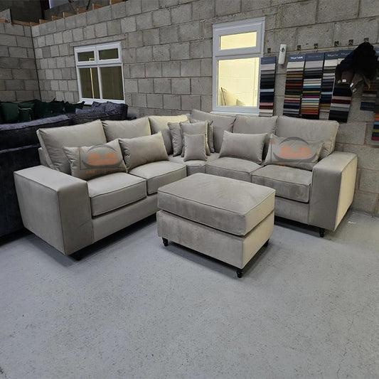 Melana Luxury Sofa in Plush Velvet Fabric