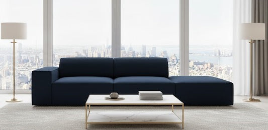 Coco 3 Seater Sofa in Plush Velvet Fabric in Left and Right Side Option