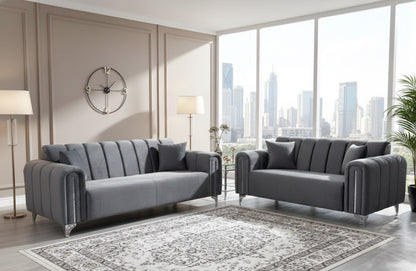 Forbish Upholstered Sofa in Plush Velvet Fabric