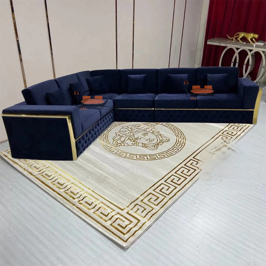 Rambo Luxury L Shape Sofa Plush Velvet