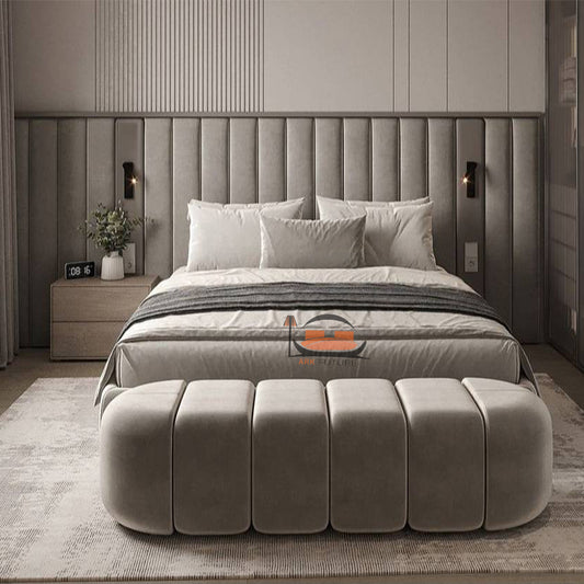 Paris Panel Hotel Style Wide Headboard Bed Frame