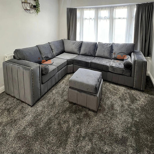 Colette Sofa in Plush Velvet Fabric