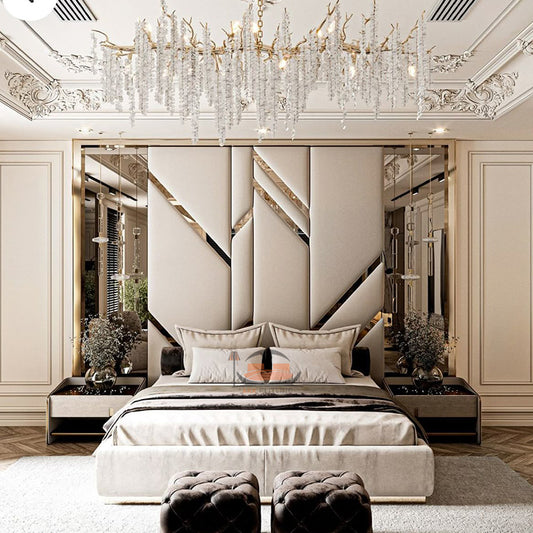 Patric Stylish High Headboard Bed frame