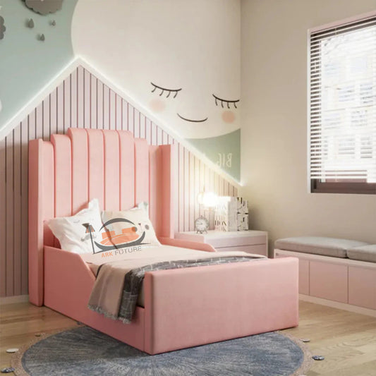 Milo Pink Toddler Bed Frame With Gas Lift Storage
