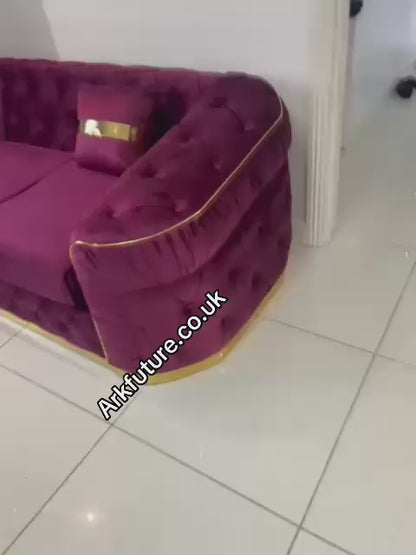 Nampi L Shape Sofa in Plush Velvet Fabric