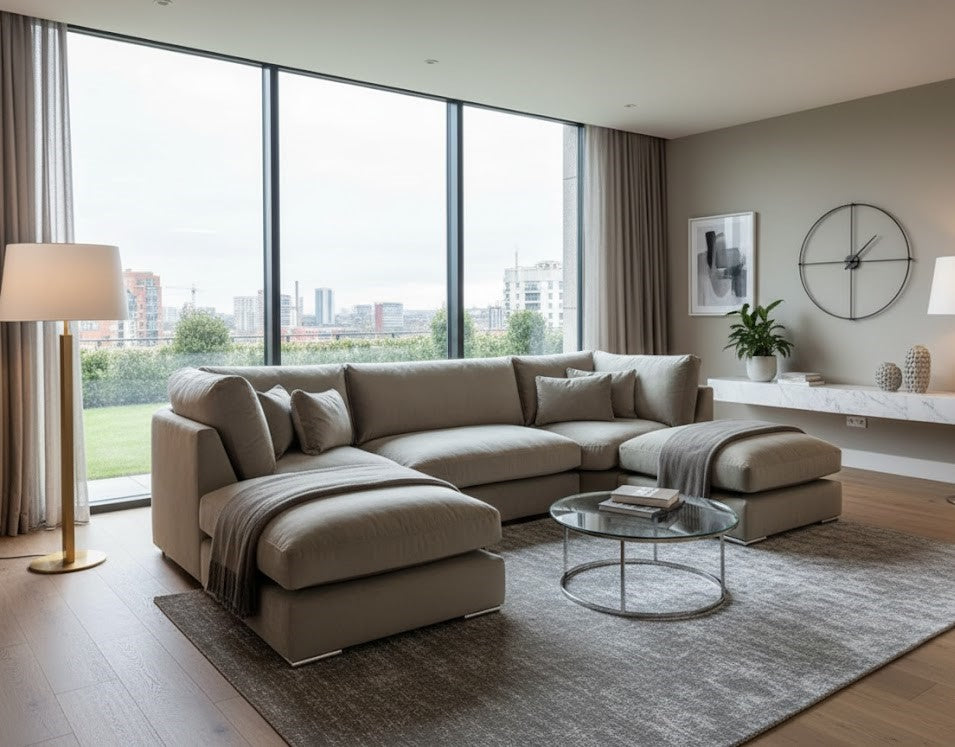 U-Shape Corner Sofa 5-Seater Removable Cushions & Covers