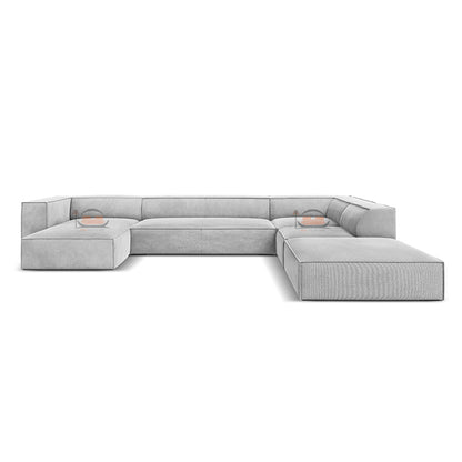 Simon Elegant U Shaped Corner Sofa in Plush Velvet Fabric