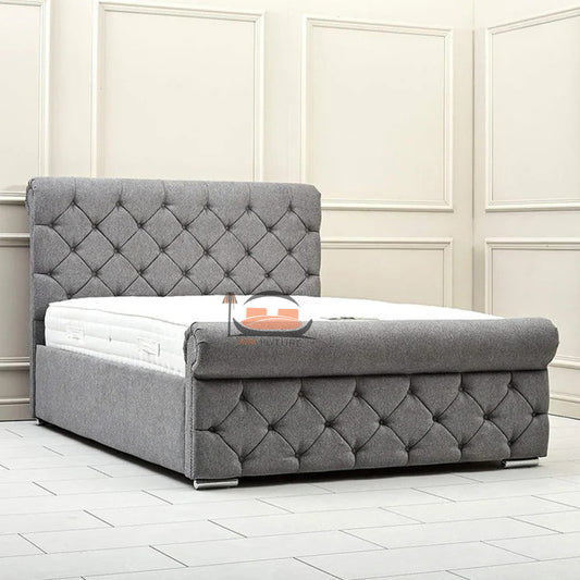 Roman Chesterfield Sleigh Bed Frame