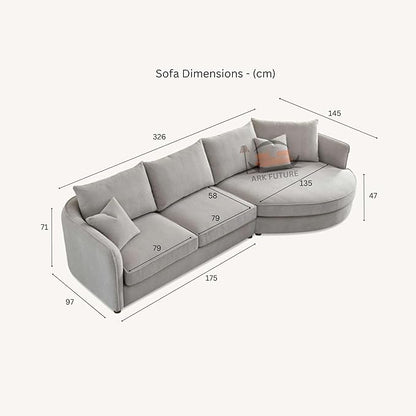 Rubin Corner Chaise Sofa in Charcoal Boucle, Modern Design with Chaise. (Charcoal)