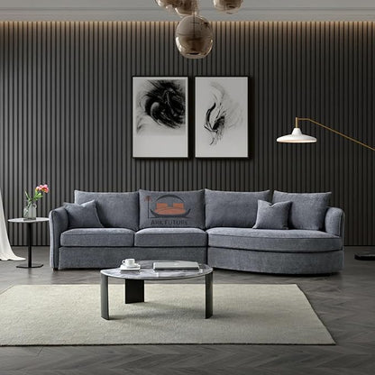 Rubin Corner Chaise Sofa in Charcoal Boucle, Modern Design with Chaise. (Charcoal)