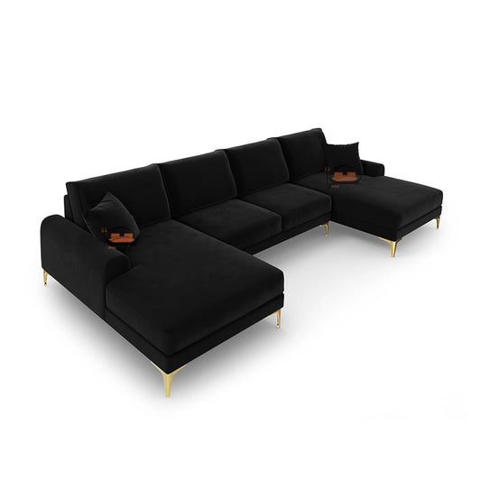 Rolan U Shape Sofa in Plush Velvet Fabric