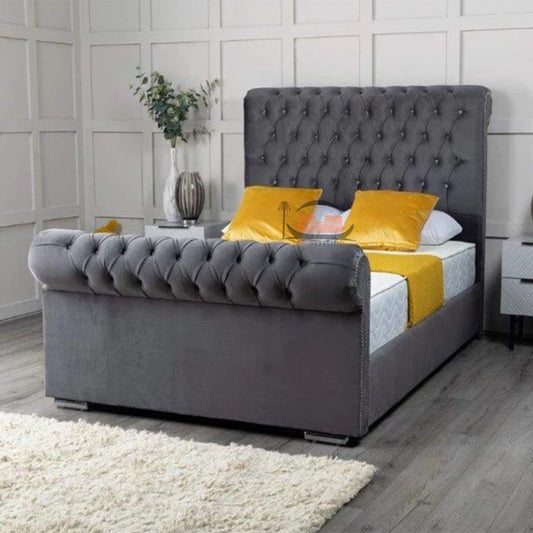 Lilia Cheterfield Sleigh Bed Frame