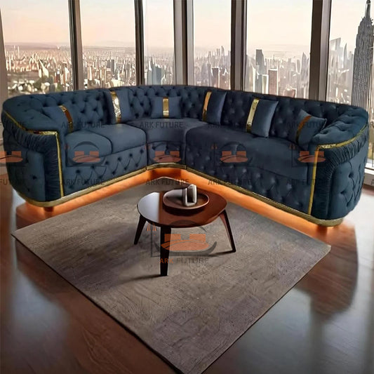 Ambassador Corner Sofa Range in Plush Velvet Fabric