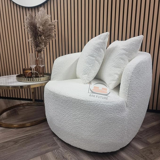 Cuddle Accent Chair Faux Shearling Lounge Chair with Plush Pillows (chair)