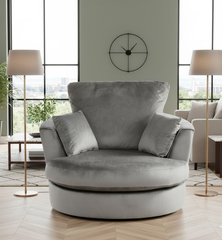 Hermes Luxury Upholstered Arm Chair in Plush Velvet Fabric