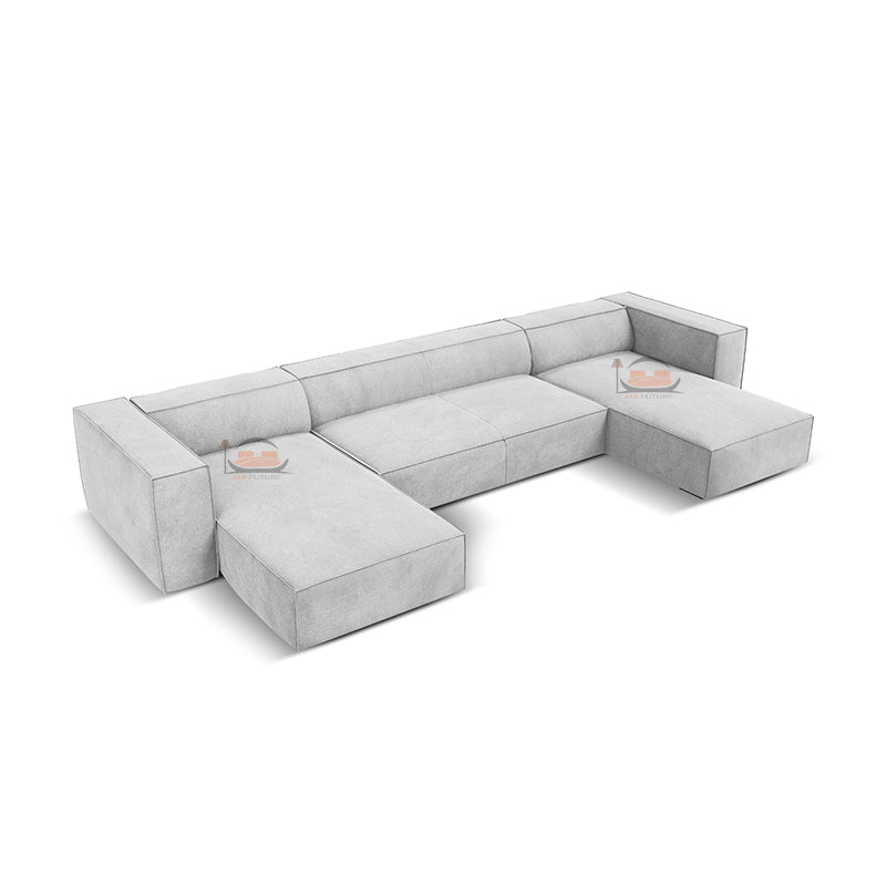 Nobita U Shape Sofa in Luxury Plush Velvet Fabric