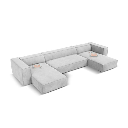 Nobita U Shape Sofa in Luxury Plush Velvet Fabric