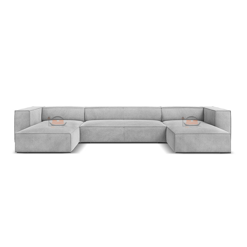 Nobita U Shape Sofa in Luxury Plush Velvet Fabric