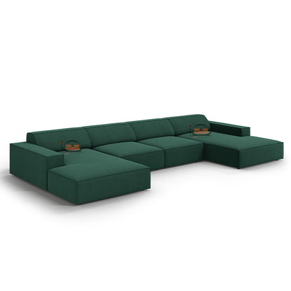Tuscany Elegant U shape Sofa in Plush Velvet Fabric