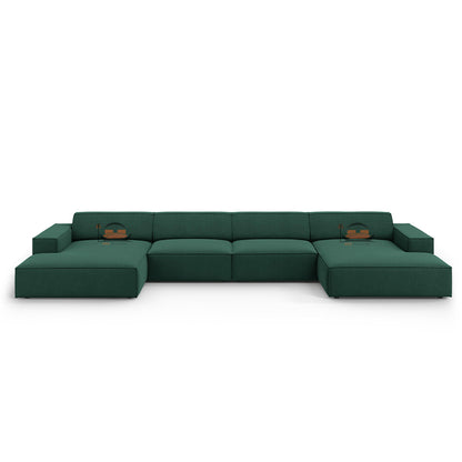 Tuscany Elegant U shape Sofa in Plush Velvet Fabric