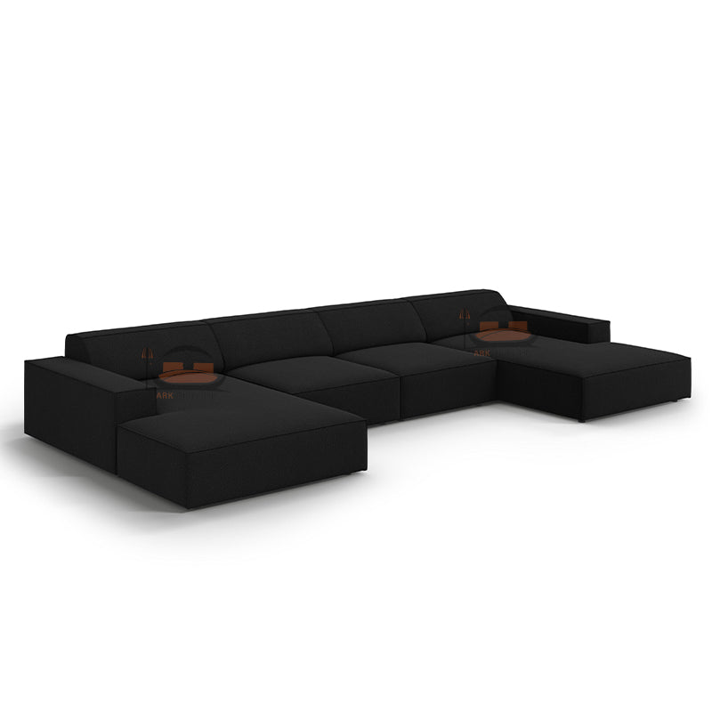 Hackney U Shape Sofa in Plush Velvet Fabric