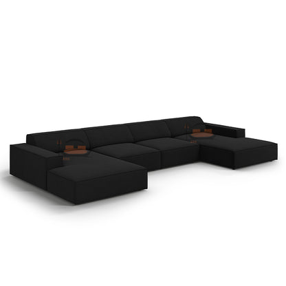 Hackney U Shape Sofa in Plush Velvet Fabric