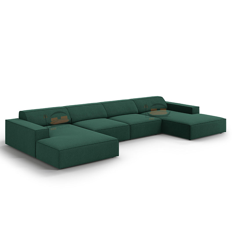 Hackney U Shape Sofa in Plush Velvet Fabric