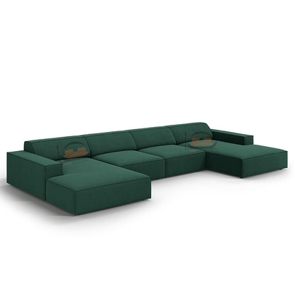 Hackney U Shape Sofa in Plush Velvet Fabric