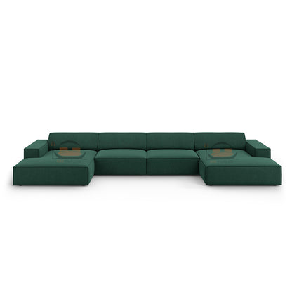 Hackney U Shape Sofa in Plush Velvet Fabric