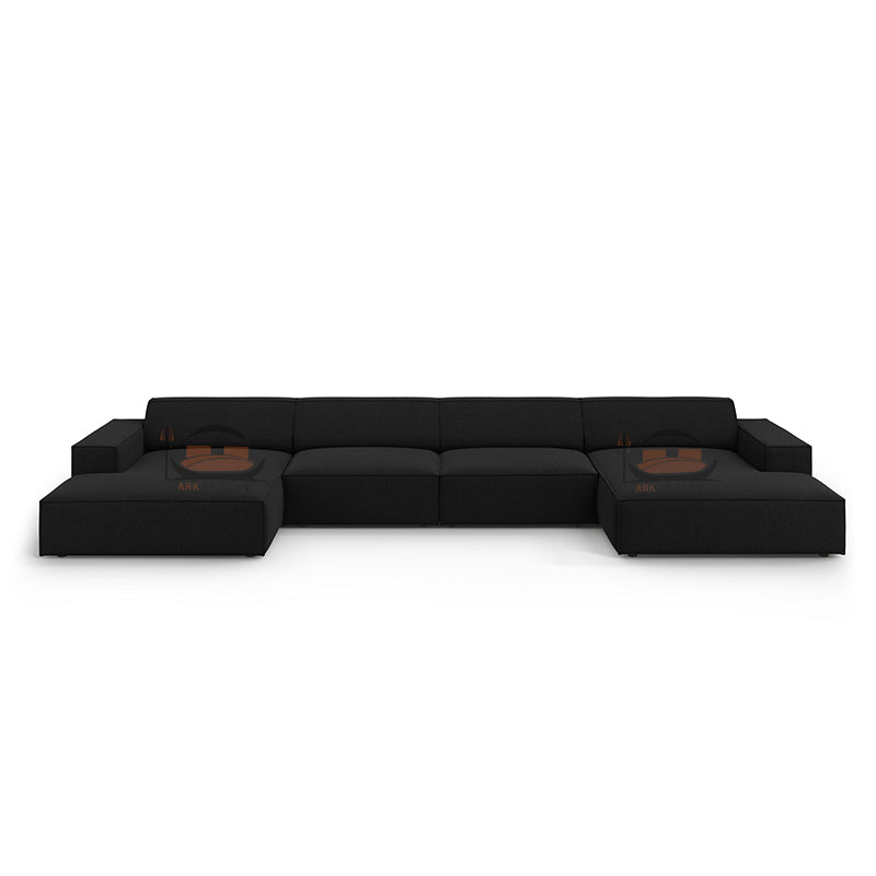 Hackney U Shape Sofa in Plush Velvet Fabric