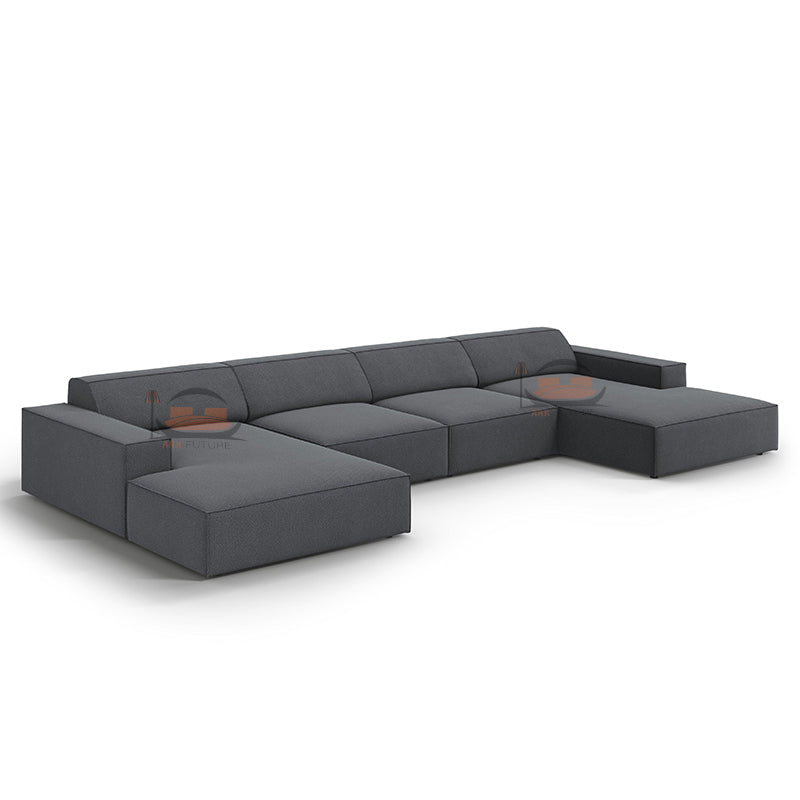 Hackney U Shape Sofa in Plush Velvet Fabric