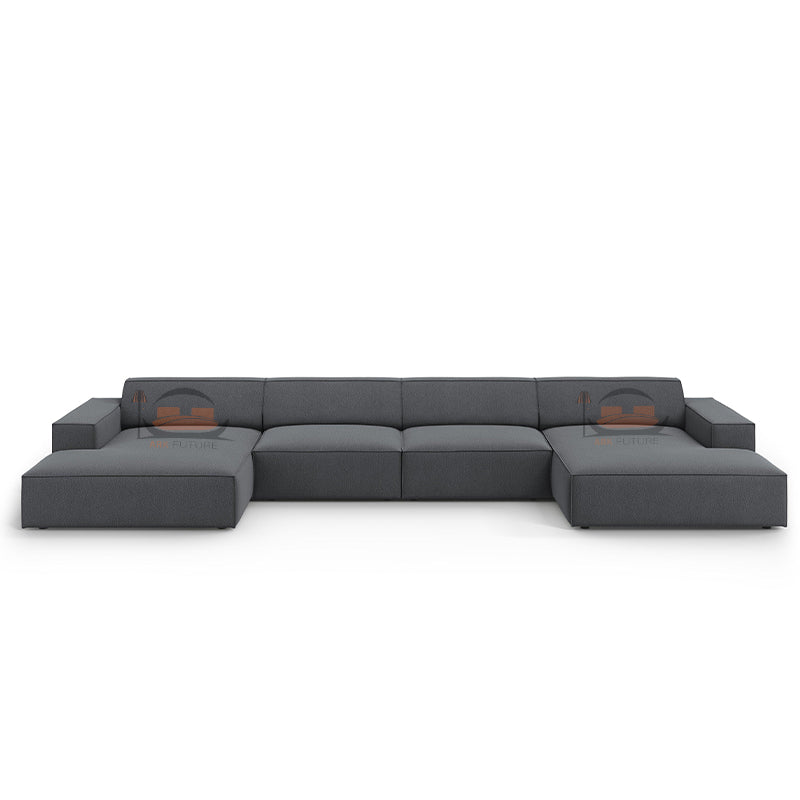 Hackney U Shape Sofa in Plush Velvet Fabric