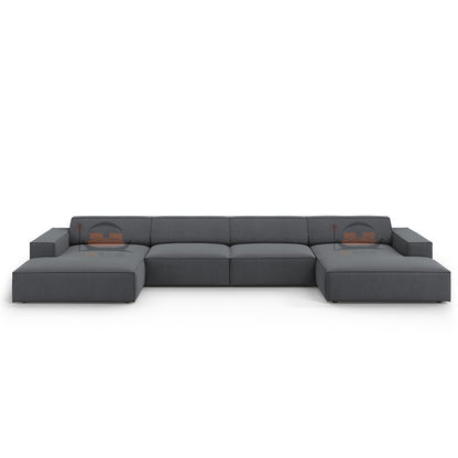 Hackney U Shape Sofa in Plush Velvet Fabric